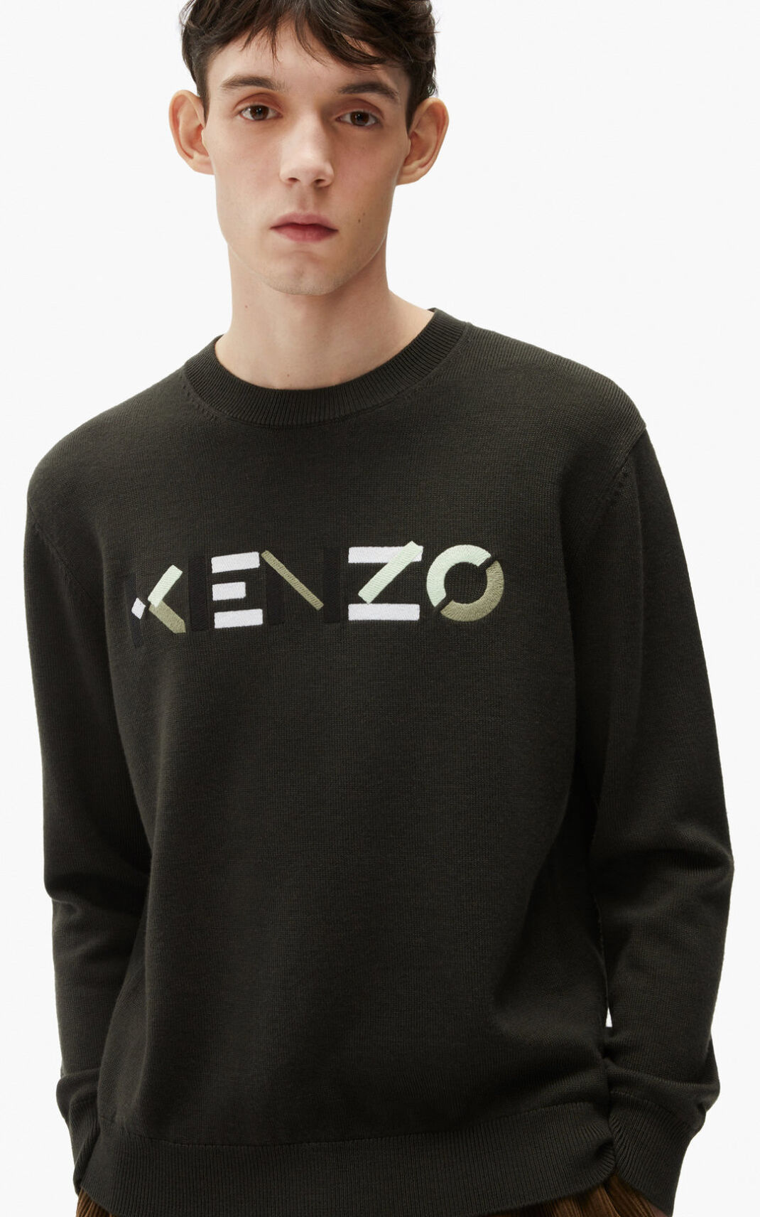 Suéter Kenzo Logo merino wool Masculino - Cinzentas Cinzentas | 147TIVLGC